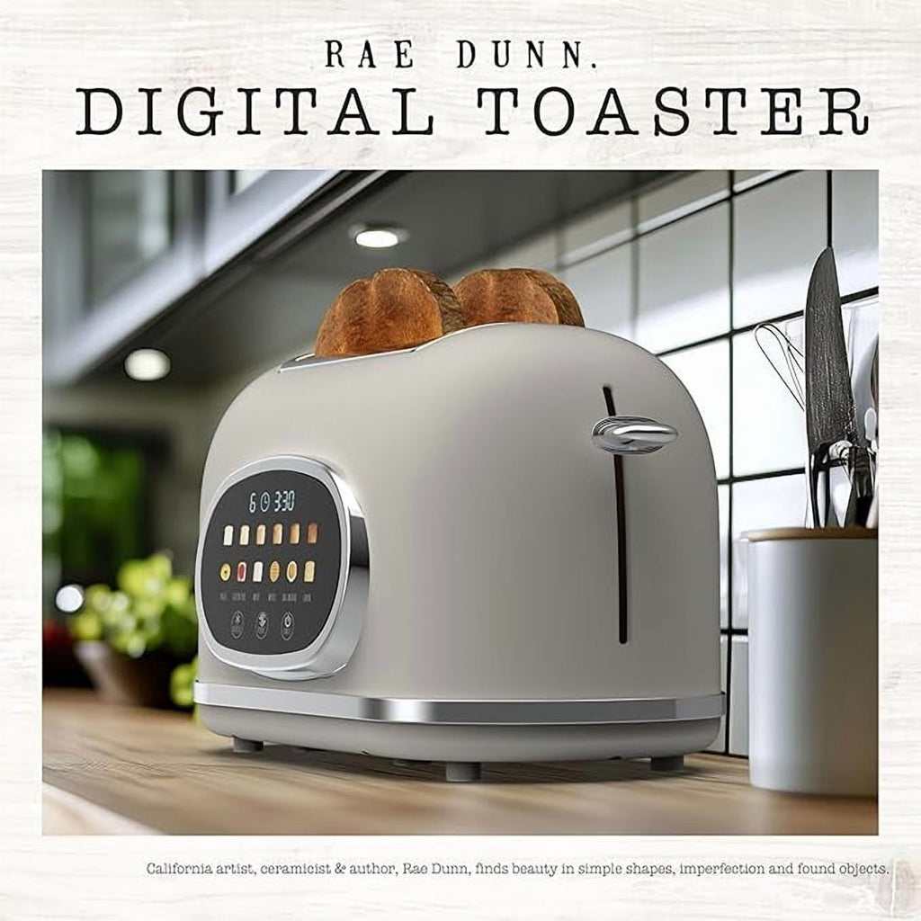 Vinmora™ Rae Dunn Toaster, Digital Retro Stainless Steel with - Premium Kitchen Appliance by Vinmora™