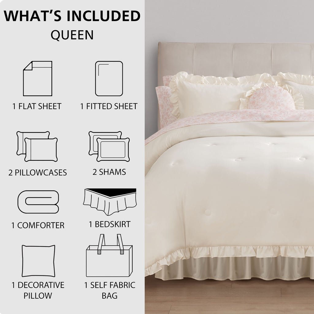Vinmora™ All in One Reversible Comforter and Sheet set - Premium Comforter Set by Vinmora™