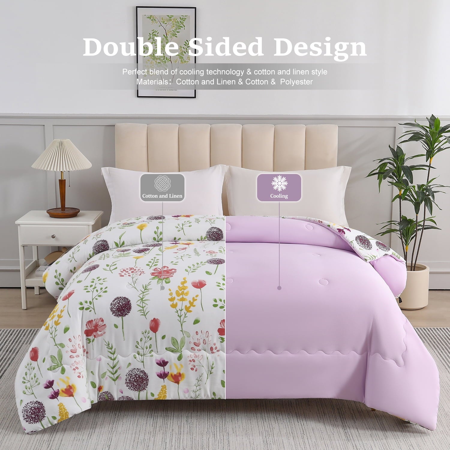 Vinmora™ Jessy Home 1 Piece Queen Comforter Floral Comforter - Premium Comforter Set by Vinmora™