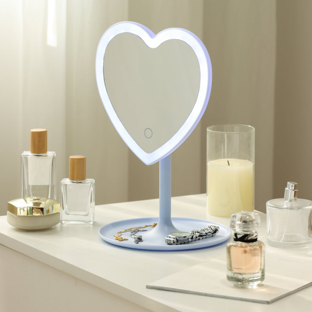Vinmora™ 11.26" Tall Light Blue Plastic Frame Tabletop Heart - Premium Bedding & Home by Vinmora™