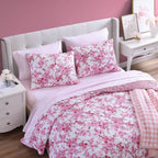 Vinmora™ Betsey Johnson Floral Vineyard Pink Reversible Full/Queen Quilt - Premium Comforter Set by Vinmora™
