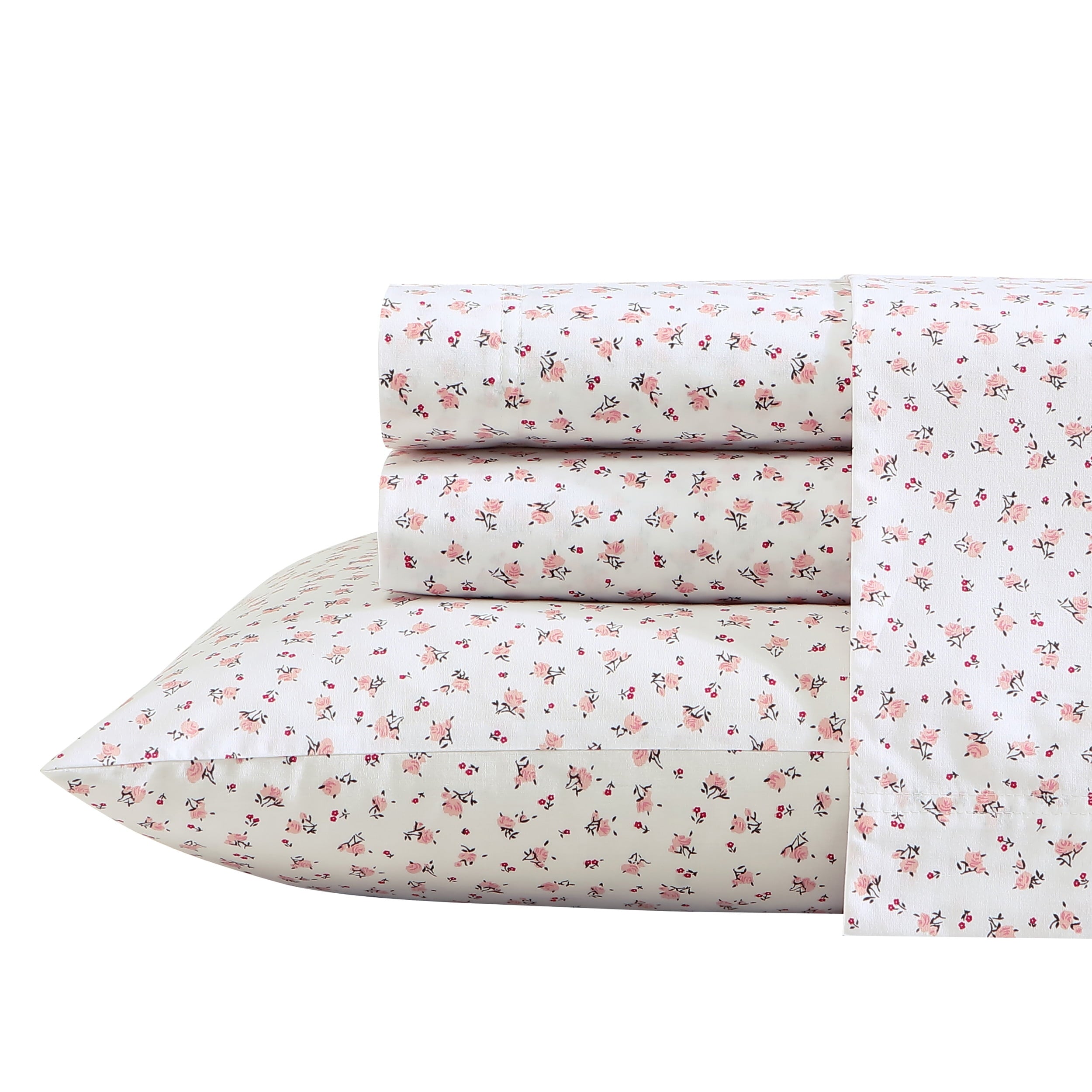 Vinmora™ Betsey Johnson Baby Buds Pink Cotton Percale Queen - Premium Sheet Set by Vinmora™