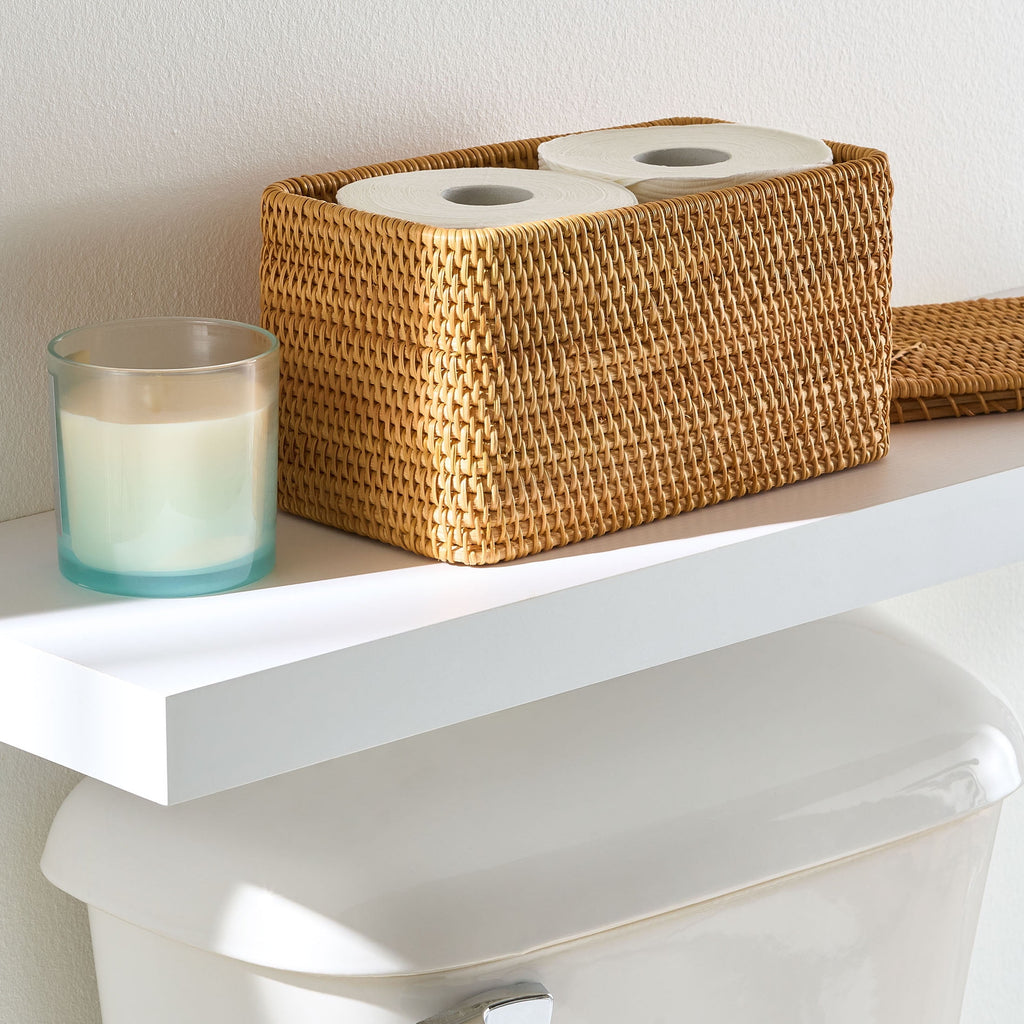Vinmora™ Brown Rattan Organizer Basket with Lid - Premium Bedding & Home by Vinmora™