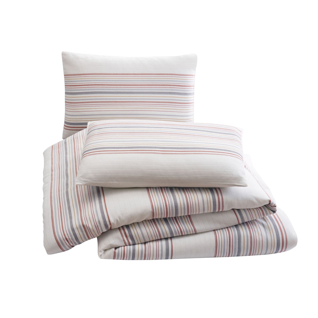 Vinmora™ 3-Piece Red Yarn Dye Stripe Comforter Set, Full/Queen - Premium Comforter Set by Vinmora™