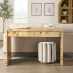 Vinmora™ Lillian Velvet Tufted Ottoman, Beige - Premium Bedding & Home by Vinmora™