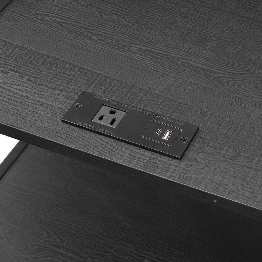 Vinmora™ 3 Drawer Fabric Nightstand with USB, Grey - Premium Bedding & Home by Vinmora™