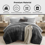 Vinmora™ Regency Heights King/Cal King Fluffy Ribbed Plush Comforter - Premium Comforter Set by Vinmora™