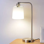 Vinmora™ Modern Desk Lamp with Outlet, Brushed Nickel Base - Premium Bedding & Home by Vinmora™