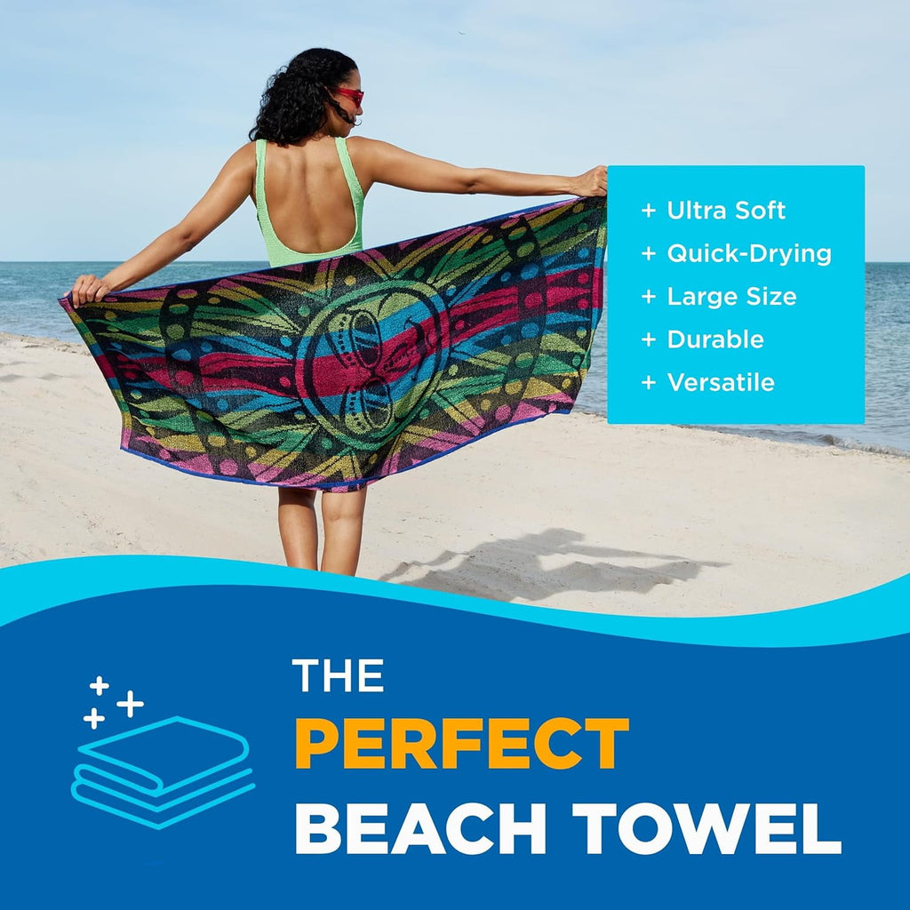 Vinmora™ Kaufman 6 Pack Terry Beach Pool Towel Of - Premium Towel Set by Vinmora™