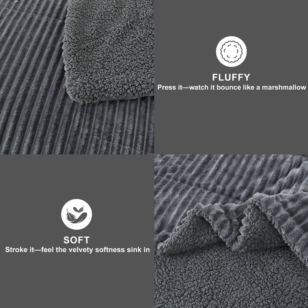Vinmora™ Jessy Home 3 Piece Fleece Queen Comforter Set - Premium Comforter Set by Vinmora™