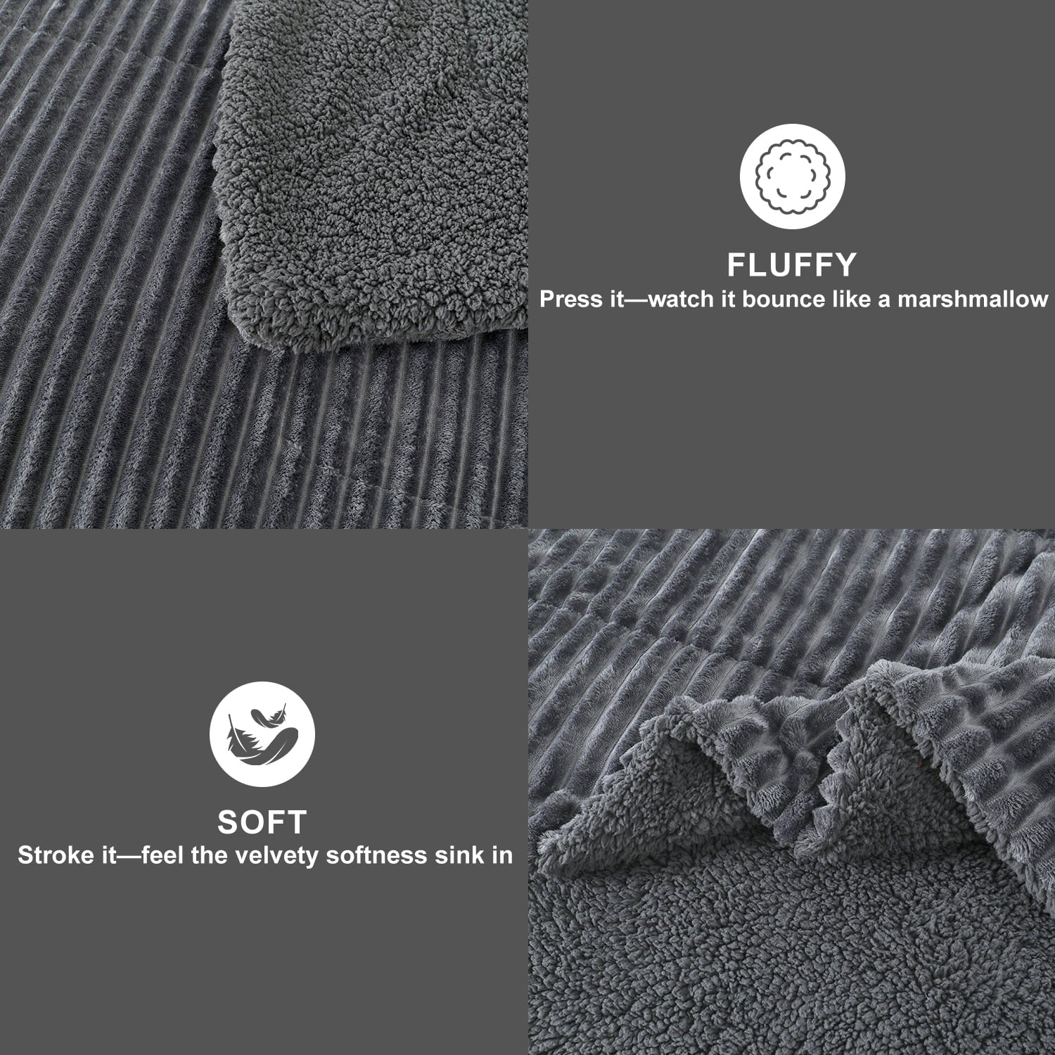 Vinmora™ Jessy Home 3 Piece Fleece Queen Comforter Set - Premium Comforter Set by Vinmora™