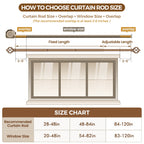 Vinmora™ KAMANINA 7/8" Adjustable Single Curtain Rod with Translucent - Premium Curtain & Window Hardware by Vinmora™