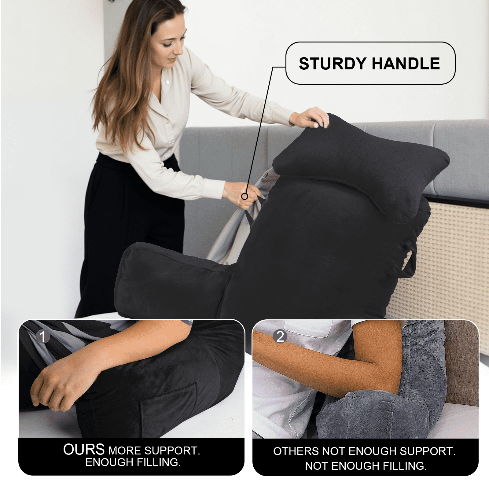 Vinmora™ PHOGARY 31inch Reading Pillow for Bed Backrest with - Premium Pillow by Vinmora™