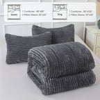 Vinmora™ Jessy Home 3 Piece Fleece Queen Comforter Set - Premium Comforter Set by Vinmora™