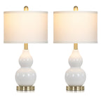 Vinmora™ Cinkeda Double Gourd Ceramic Table Lamps Set of - Premium Bedding & Home by Vinmora™