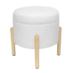 Vinmora™ Modern Dowel Ottoman, Cream Boucle - Premium Bedding & Home by Vinmora™