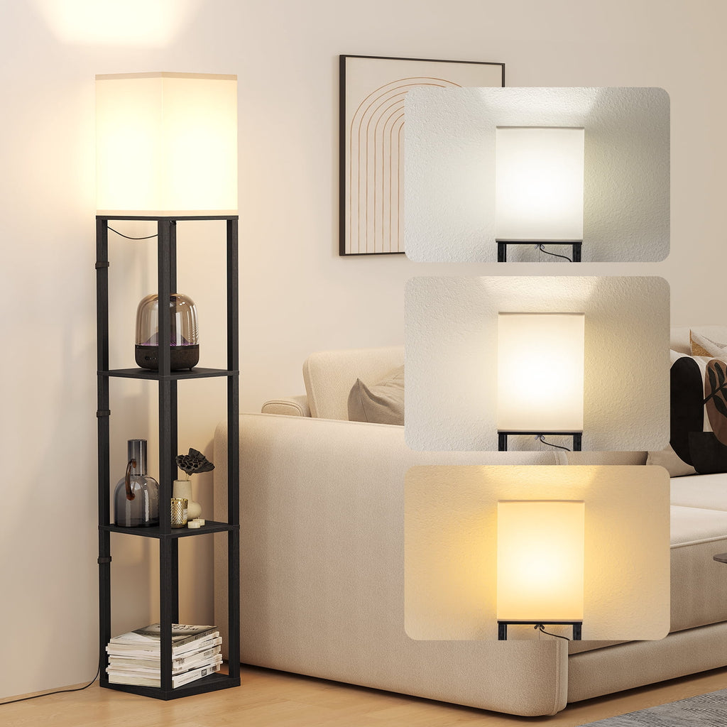 Vinmora™ SUNMORY 63'' Floor Lamps with Shelves, Home Standing - Premium Bedding & Home by Vinmora™