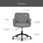 Vinmora™ Lillian Office Chair, Gray - Premium Bedding & Home by Vinmora™