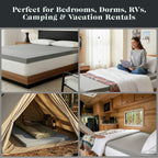 Vinmora™ 2" GlacierRest® with Graphite Memory Foam Mattress Topper - Premium Mattress Protector & Topper by Vinmora™