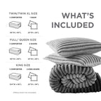 Vinmora™ Regency Heights King/Cal King Fluffy Ribbed Plush Comforter - Premium Comforter Set by Vinmora™