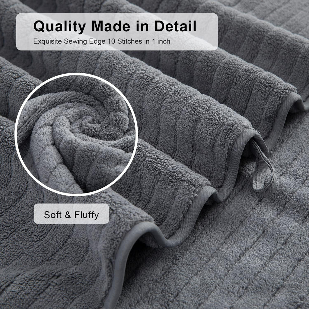 Vinmora™ Jessy Home 4 Pack Dark Gray Stripe Large - Premium Sheet Set by Vinmora™