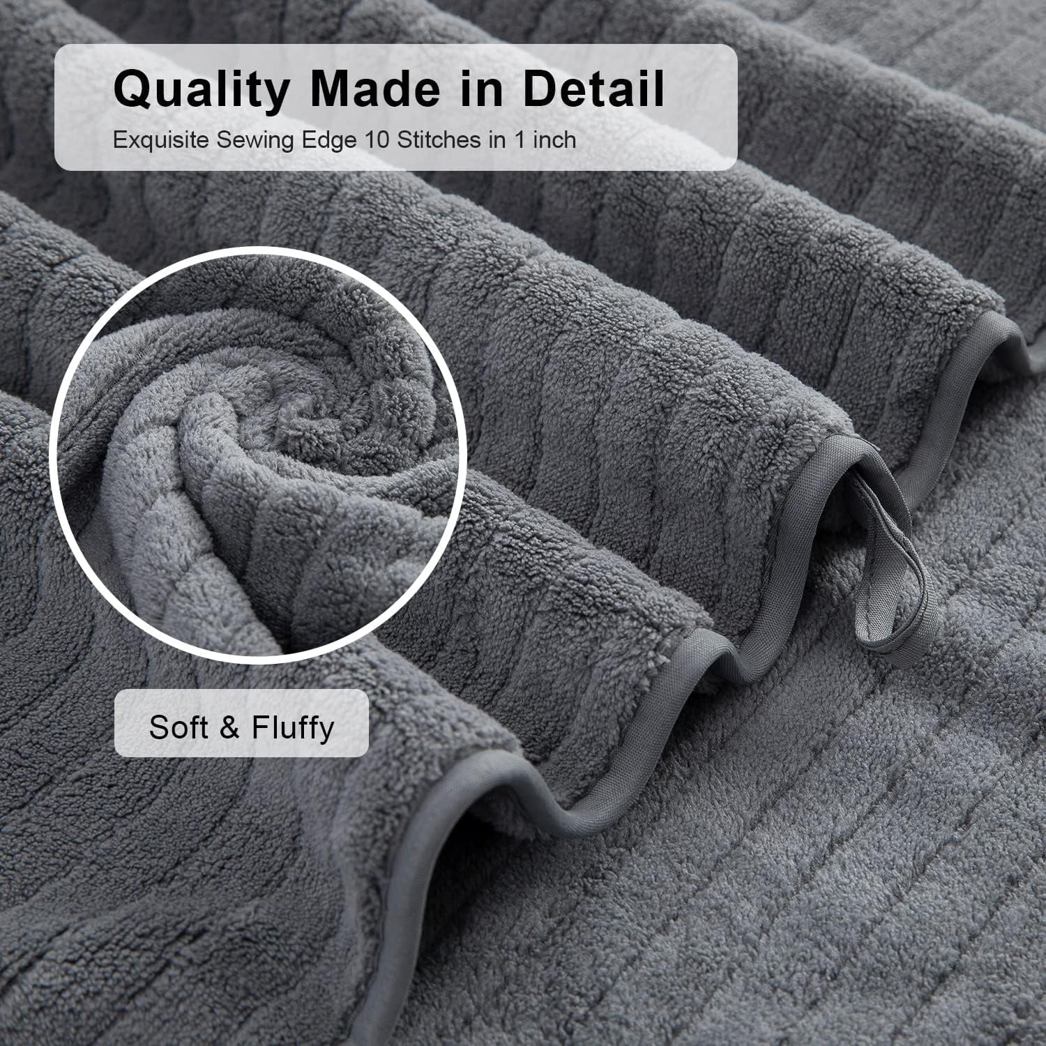 Vinmora™ Jessy Home 4 Pack Dark Gray Stripe Large - Premium Sheet Set by Vinmora™
