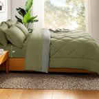 Vinmora™ Sonoro Kate Queen Comforter Set Sage Green, Bed - Premium Comforter Set by Vinmora™