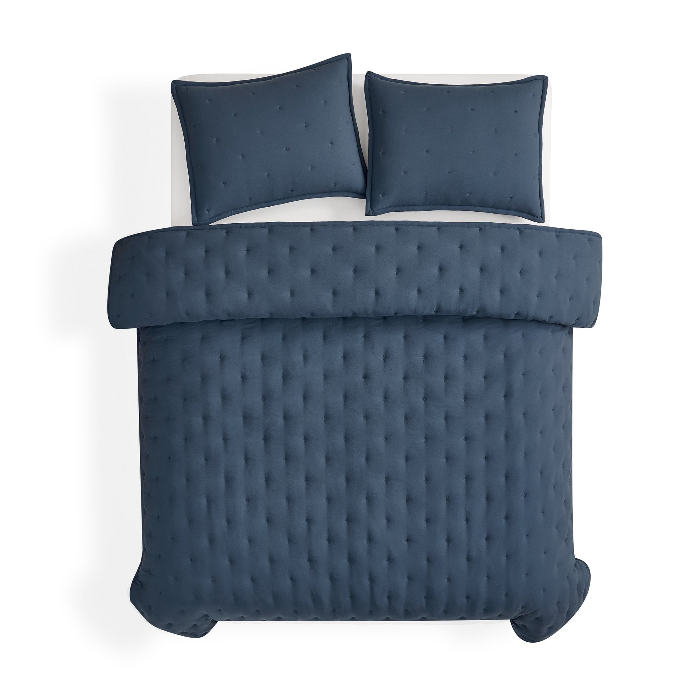 Vinmora™ Fullqueen Comforter Set All Season 3 Piece Navy - Premium Comforter Set by Vinmora™