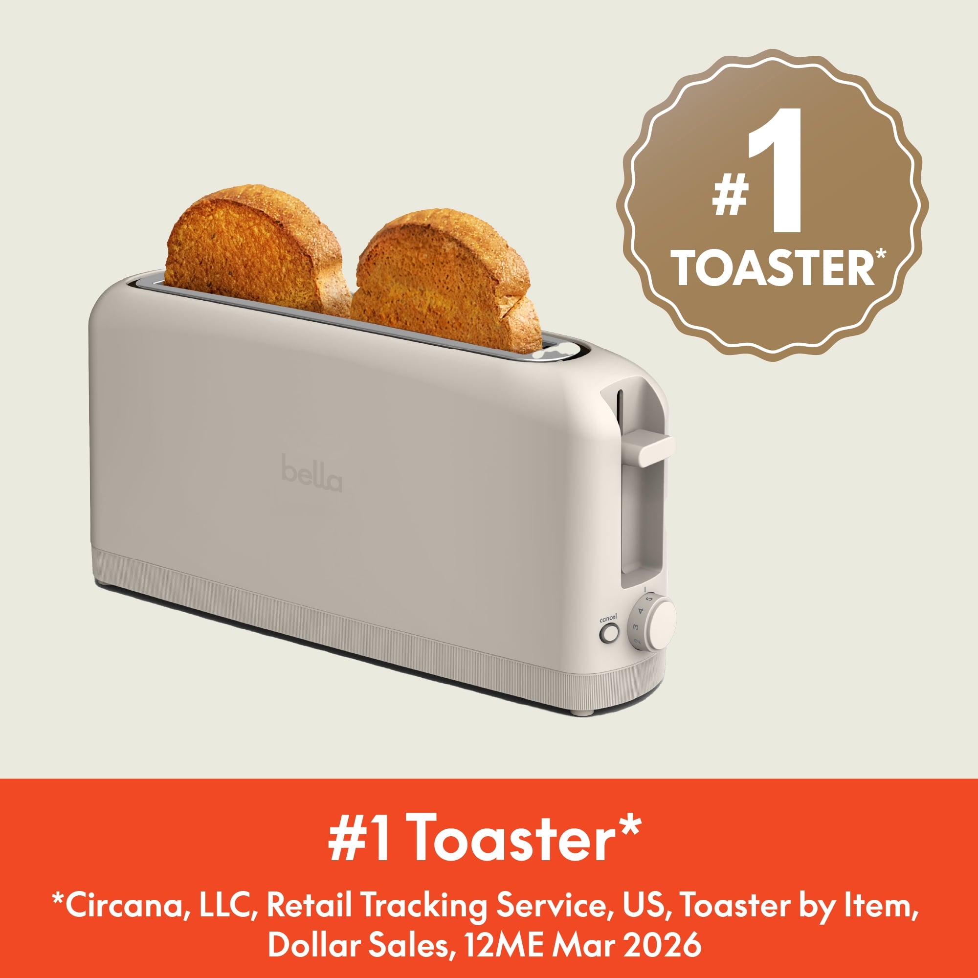 Vinmora™ bella 2-Slice Slim Toaster with Extra Long Slot - Premium Kitchen Appliance by Vinmora™