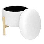 Vinmora™ Modern Dowel Ottoman, Cream Boucle - Premium Bedding & Home by Vinmora™
