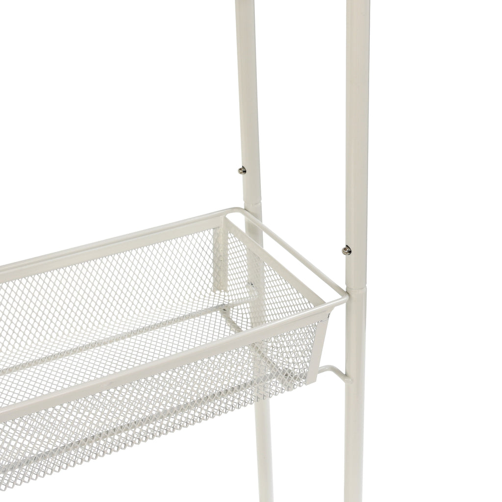 Vinmora™ Slim 3-Tier Rolling Bathroom Storage Cart with Hooks - Premium Bedding & Home by Vinmora™