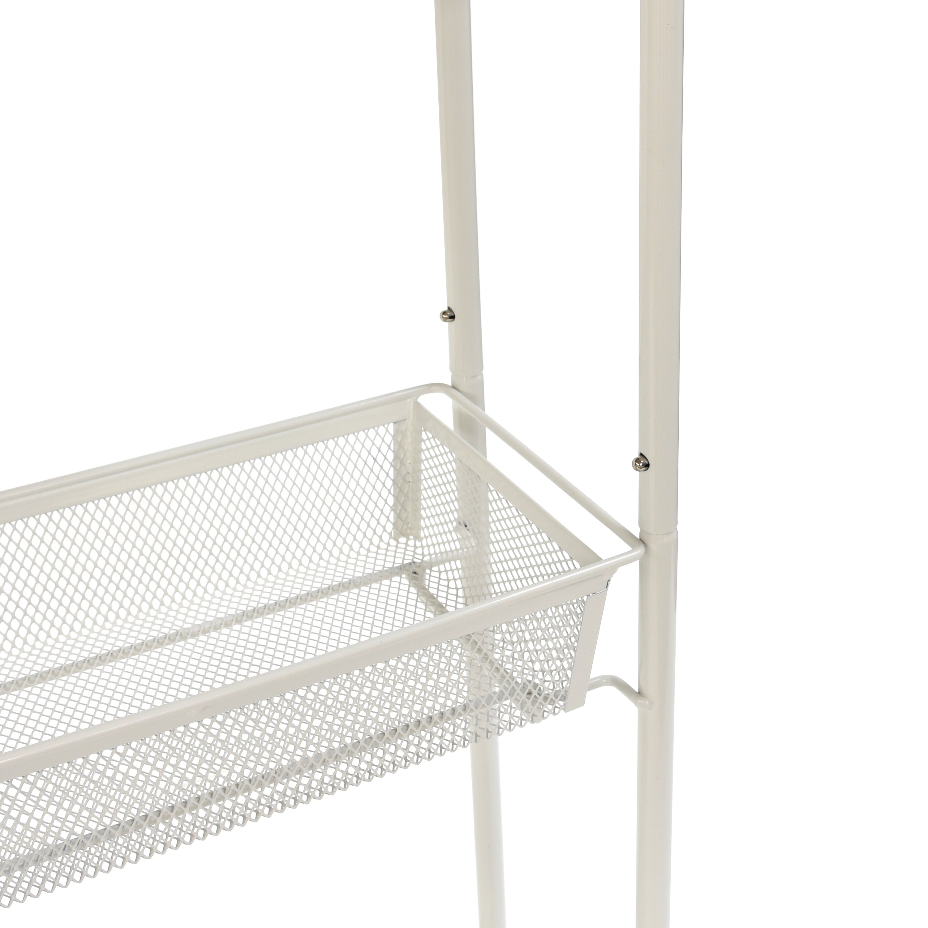 Vinmora™ Slim 3-Tier Rolling Bathroom Storage Cart with Hooks - Premium Bedding & Home by Vinmora™