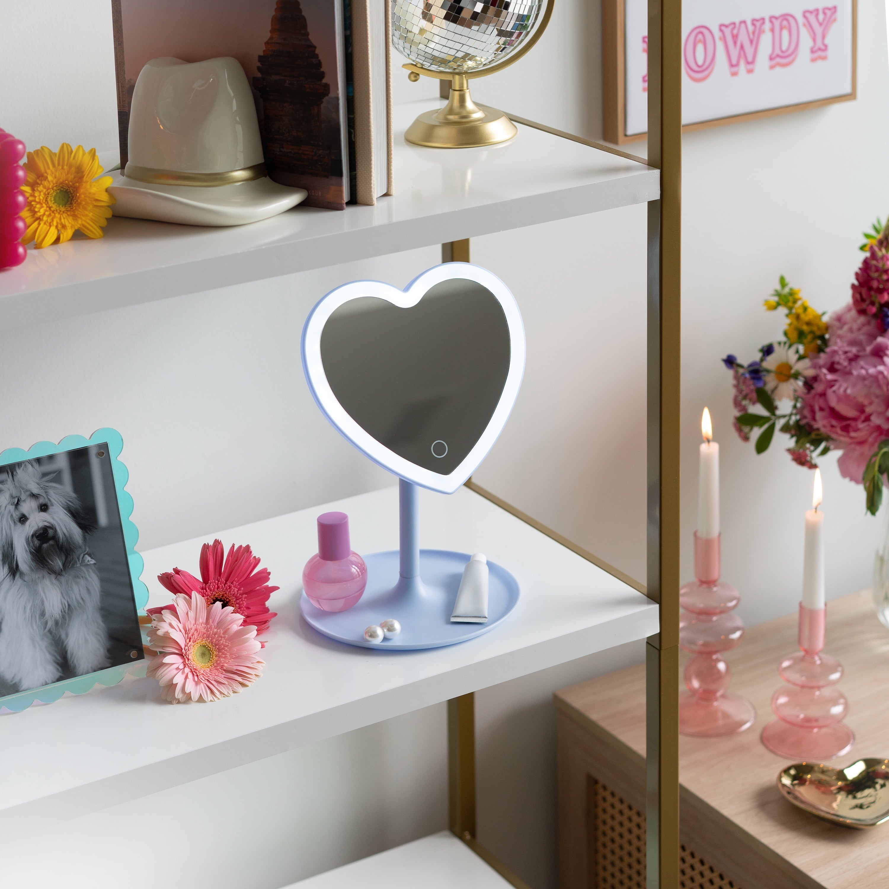Vinmora™ 11.26" Tall Light Blue Plastic Frame Tabletop Heart - Premium Bedding & Home by Vinmora™
