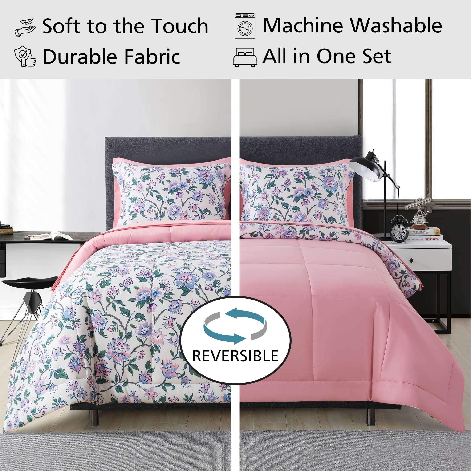 Vinmora™ 7-Piece Reversible Bed in a Bag with Laundry - Premium Comforter Set by Vinmora™