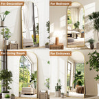 Vinmora™ BEAUTYPEAK 64"x 21" Full Length Mirror Arched Standing - Premium Bedding & Home by Vinmora™