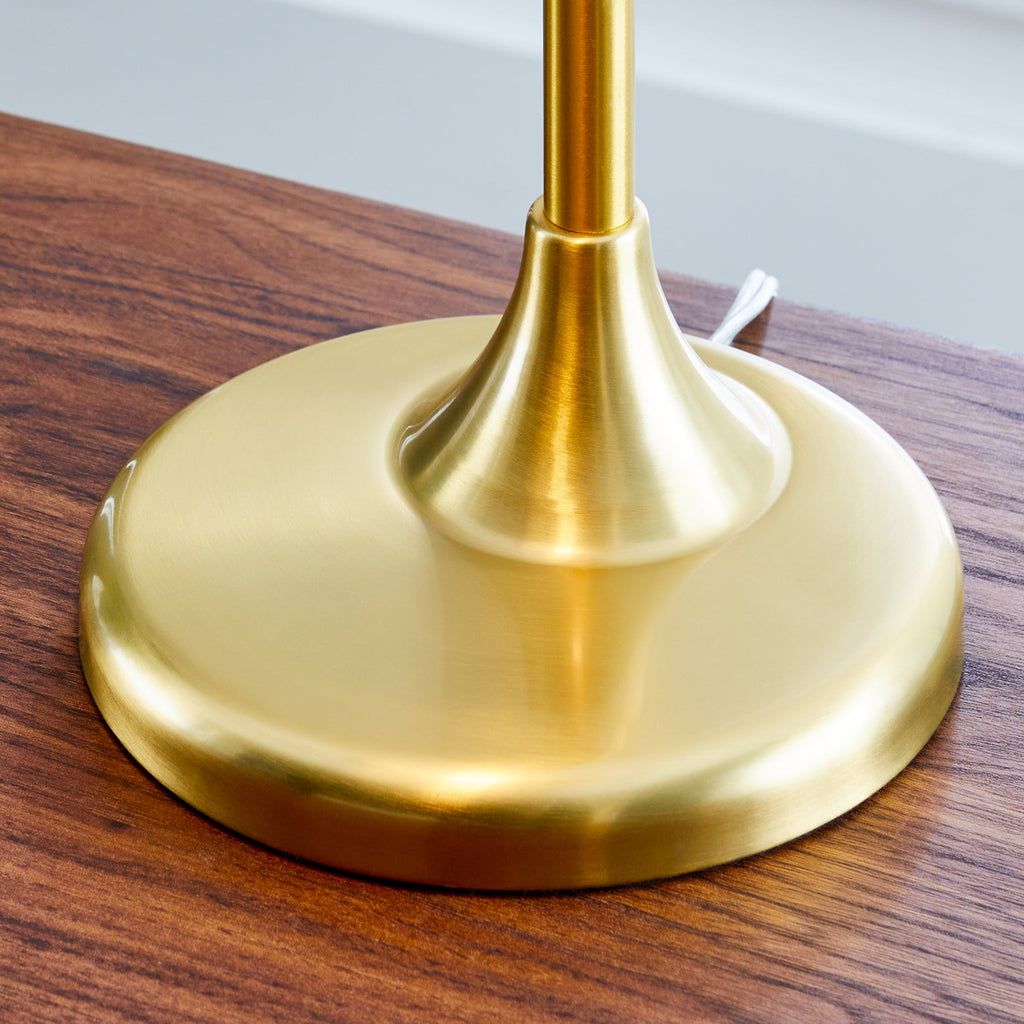 Vinmora™ 19" Gold/White Modern Glass Banker Desk Lamp - Premium Bedding & Home by Vinmora™
