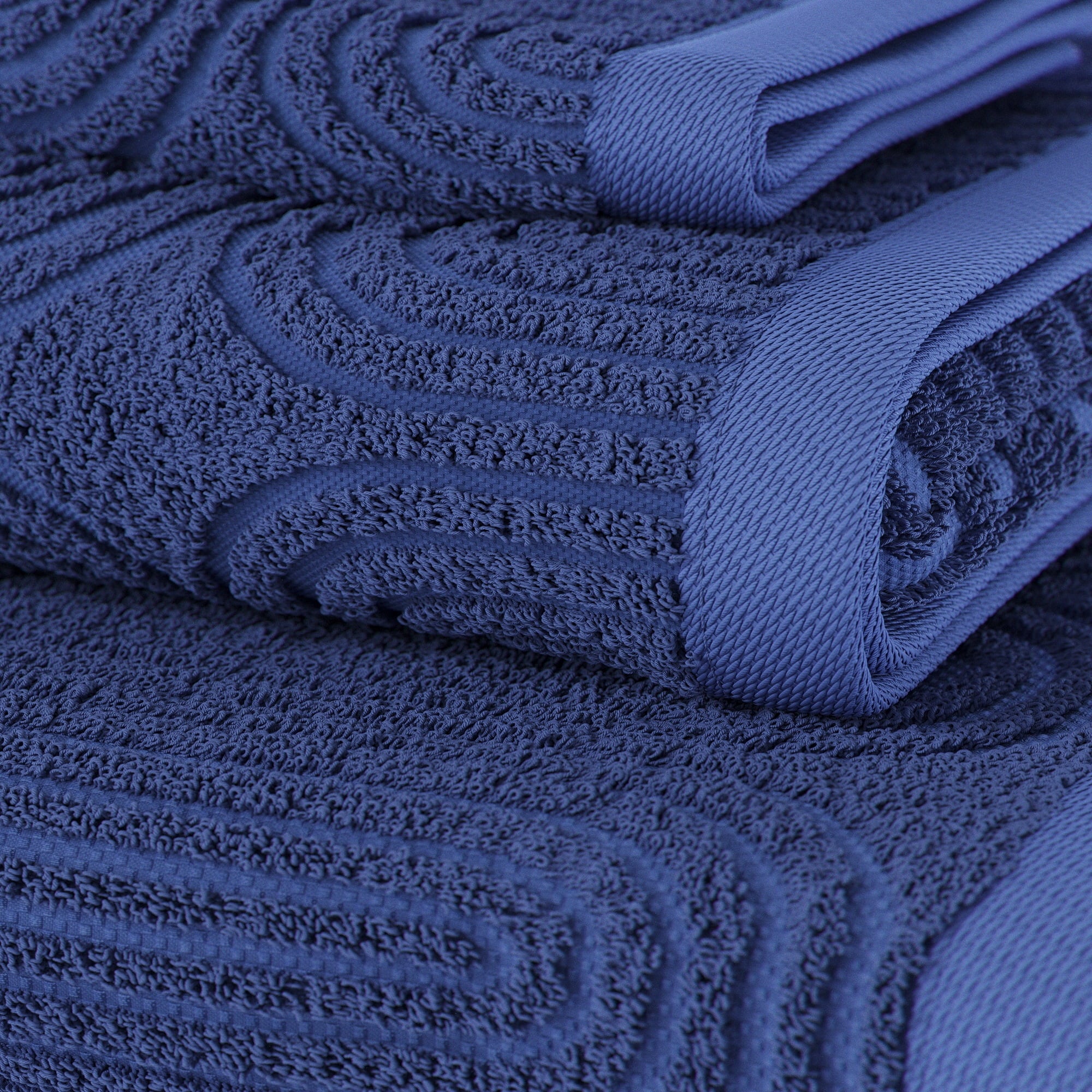 Vinmora™ 6-Piece Textured Bath Towel Set, Soft 100% Cotton - Premium Towel Set by Vinmora™