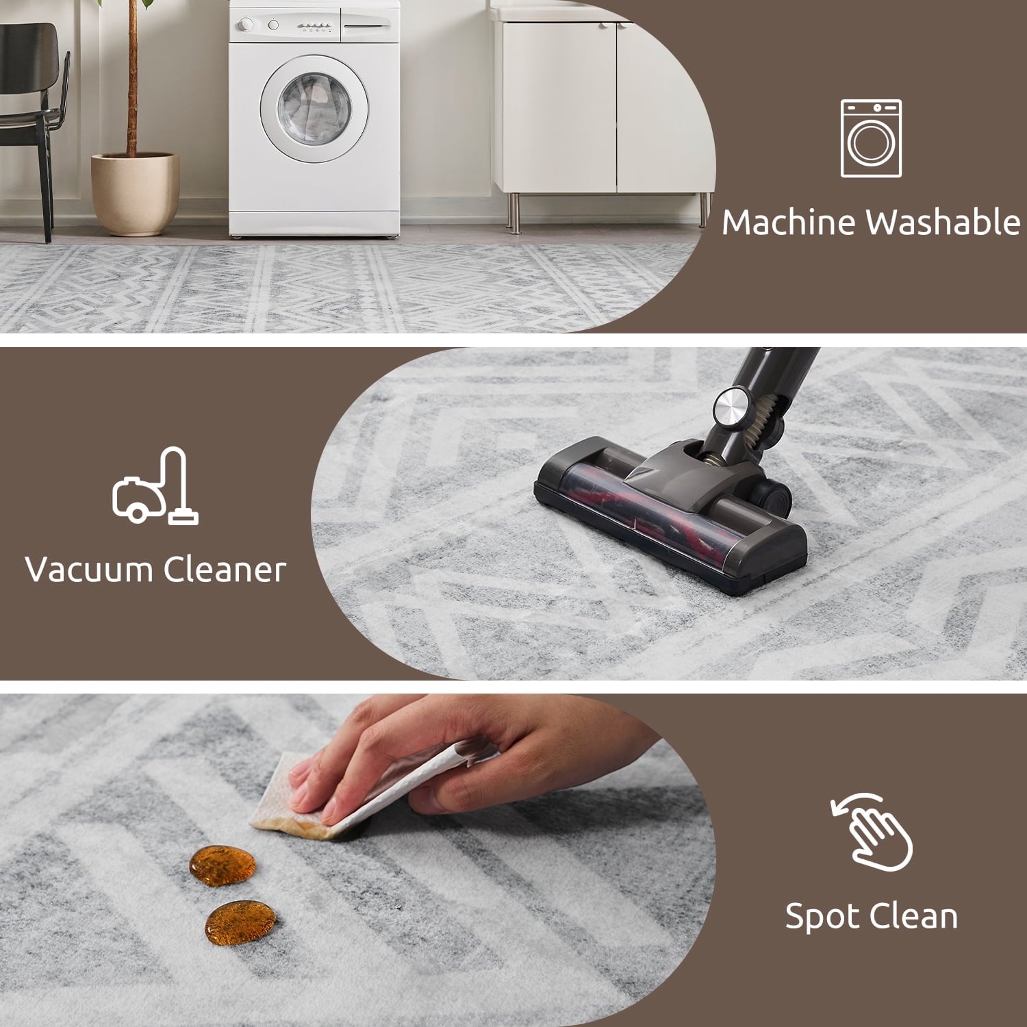 Vinmora™ Sixhome 5'X7' Area Rugs For Living Room Washable - Premium Bedding & Home by Vinmora™