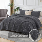 Vinmora™ Jessy Home 3 Piece Fleece Queen Comforter Set - Premium Comforter Set by Vinmora™