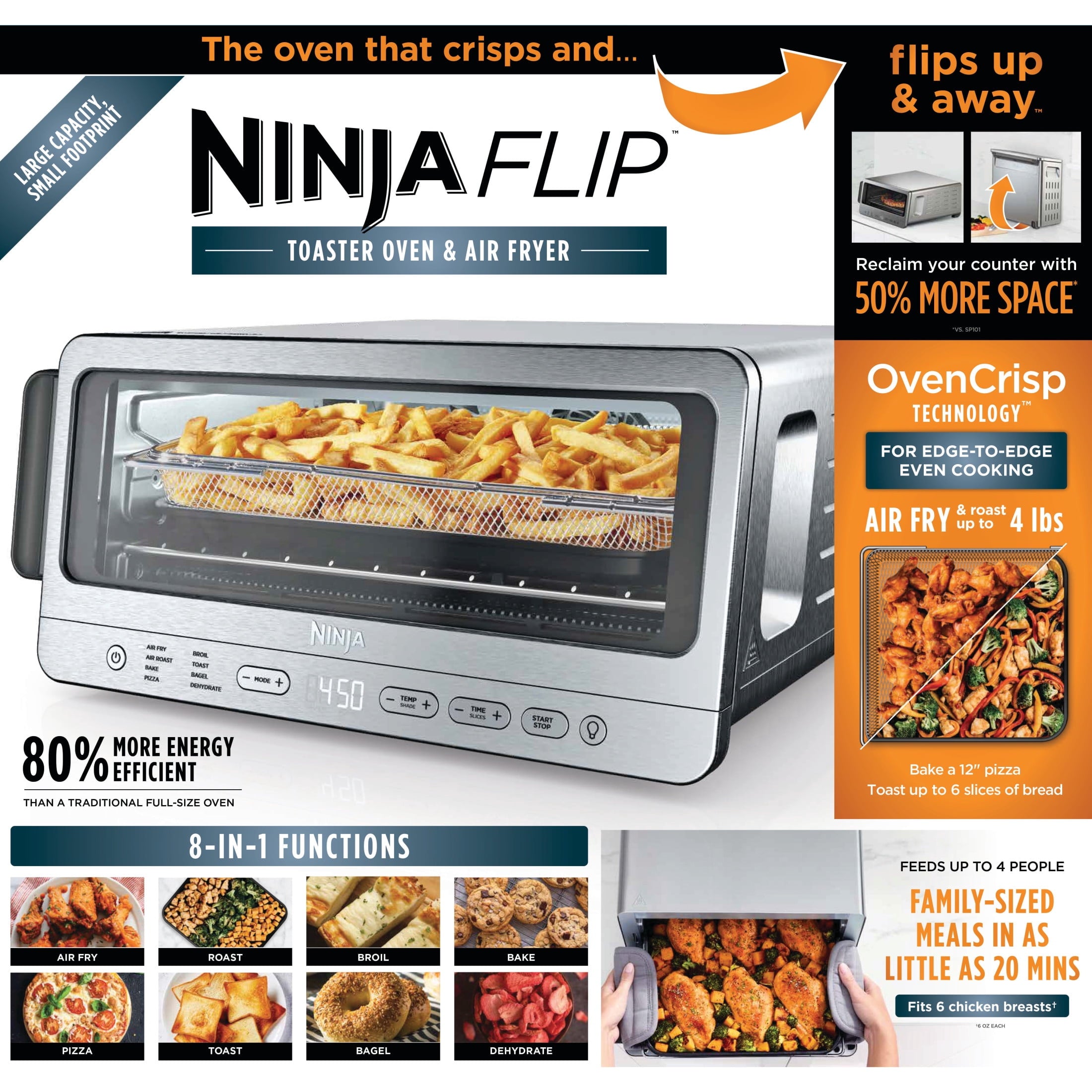 Vinmora™ Flip Toaster Oven & Air Fryer, 8-in-1 Functionality - Premium Kitchen Appliance by Vinmora™